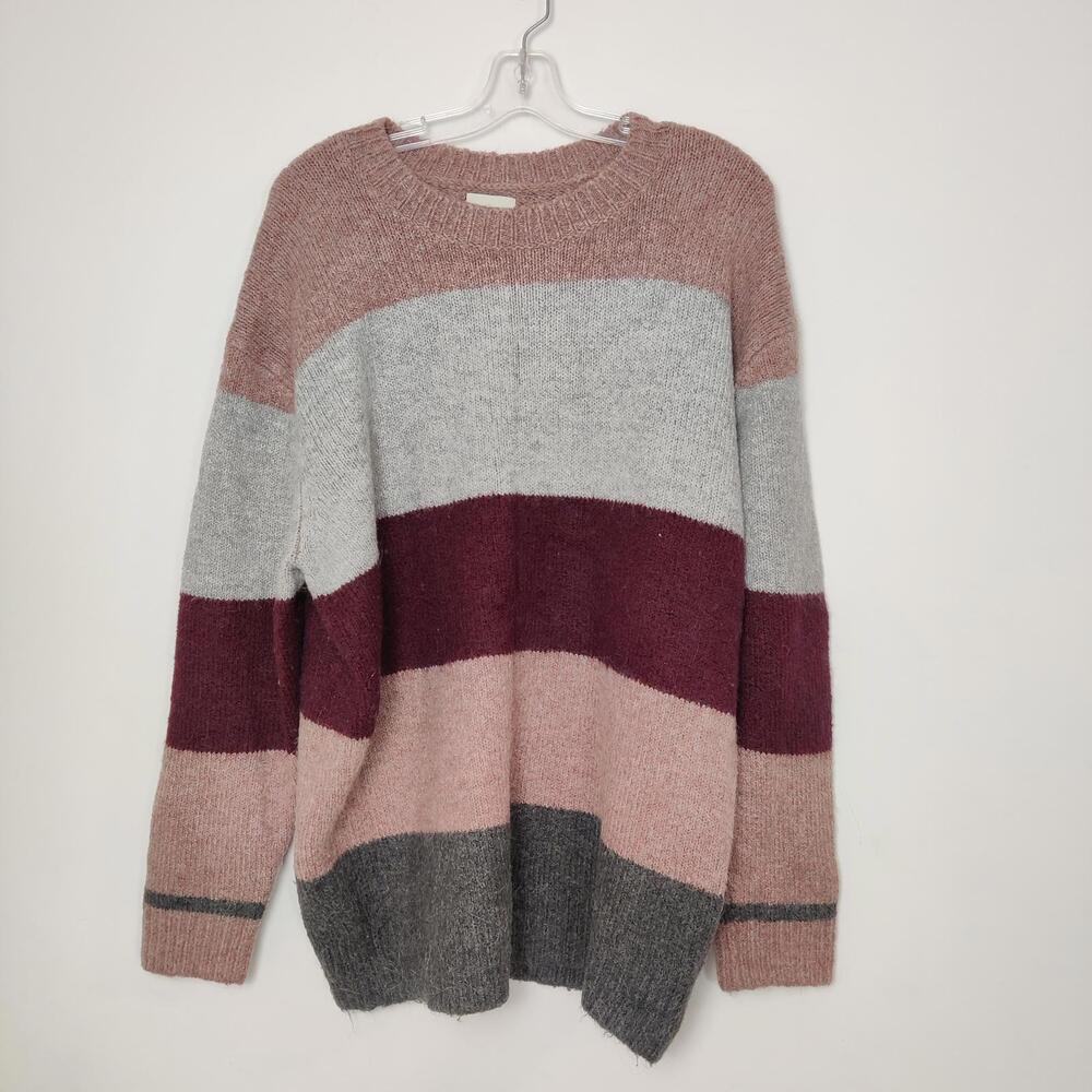 Silverflint Colorblock Striped Oversized Knit Sweater Pullover Large Oversized